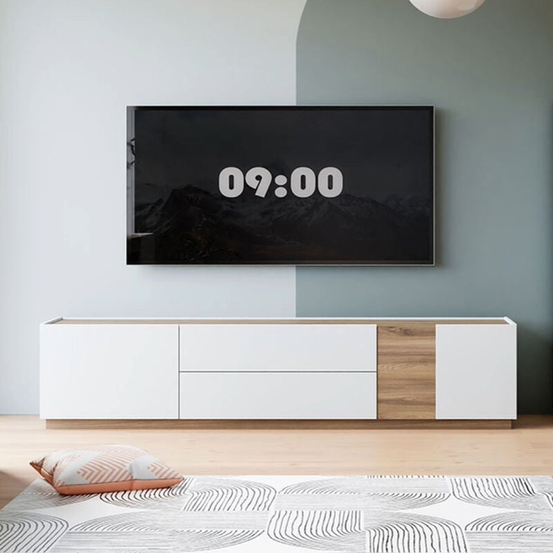 Forte tv-taso 204 cm vaaleanharmaa/tammi, protomalli